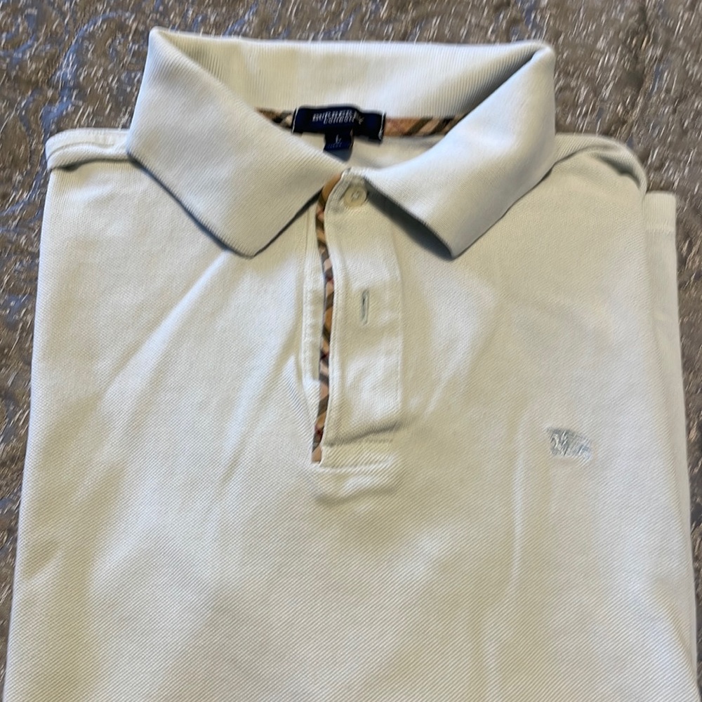 Light blue Burberry polo